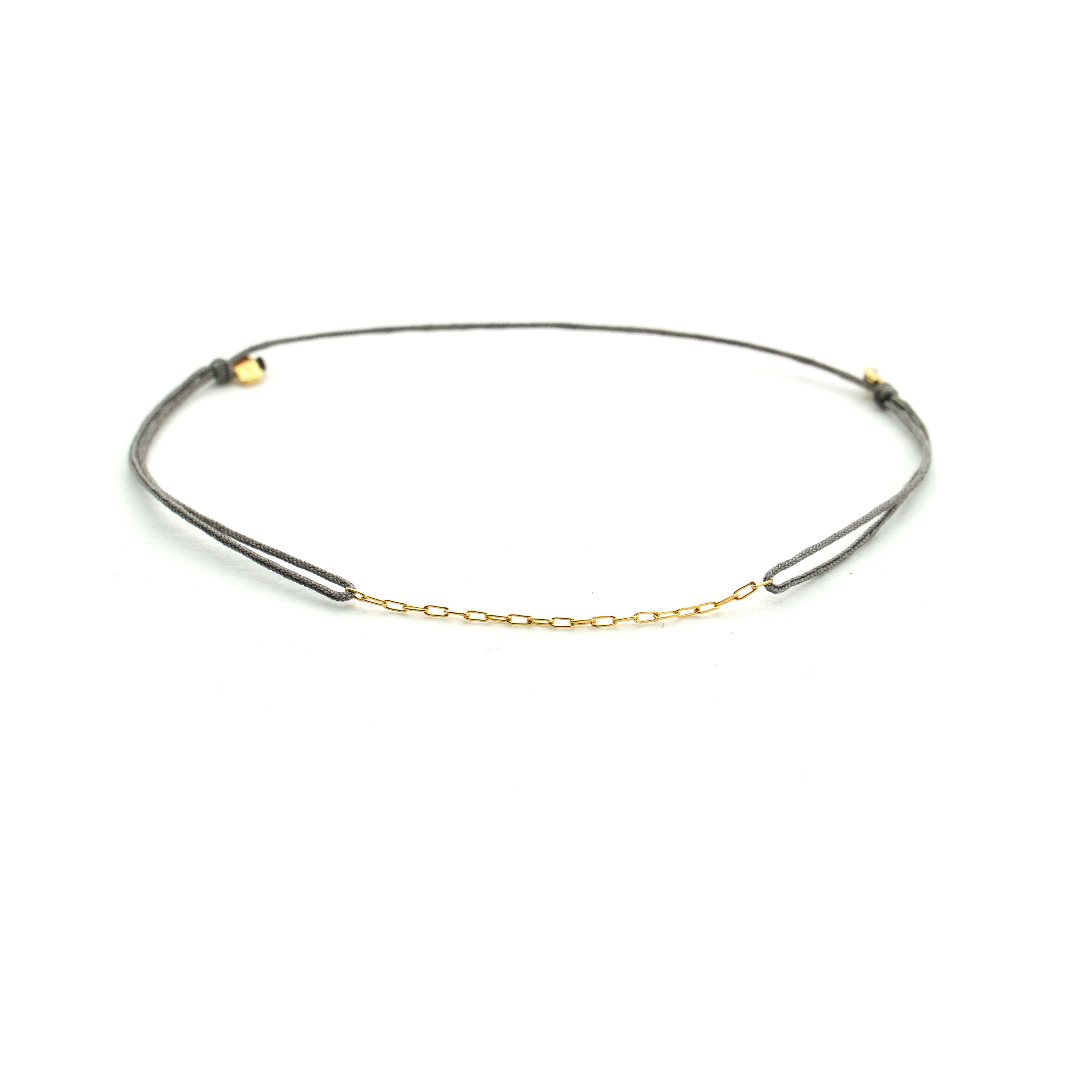 DELICATE CHAIN Dark Gray Gold