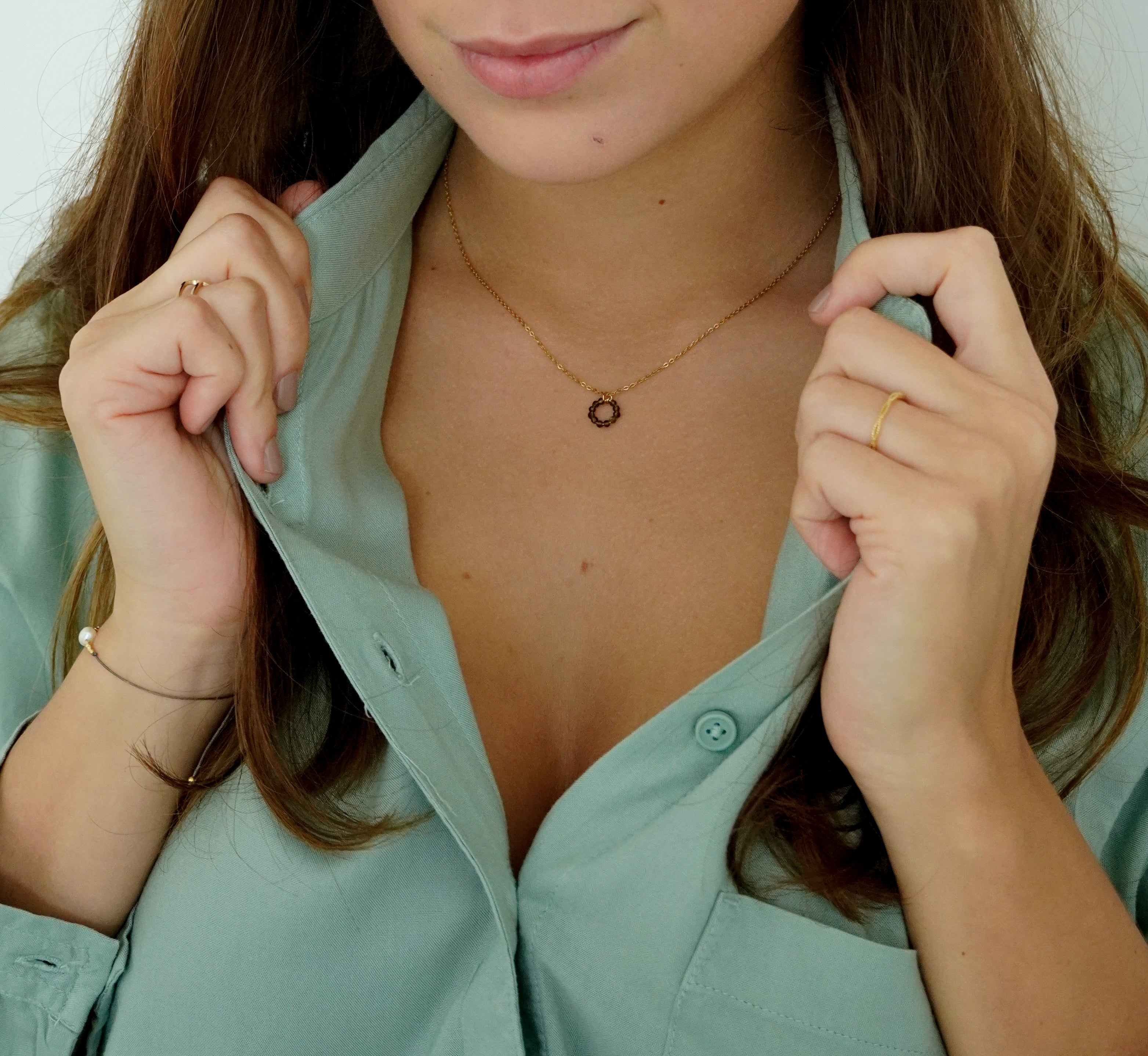 DINA NECKLACE DARK GREEN